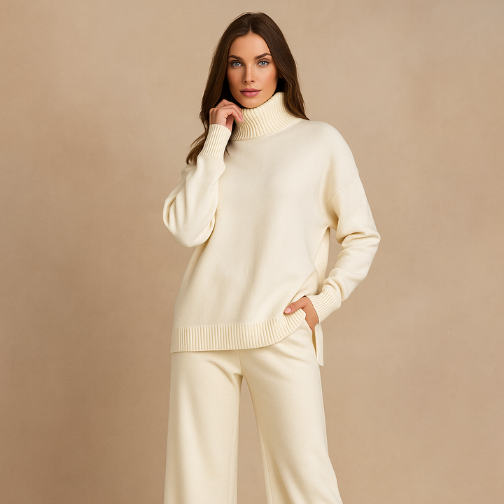 Gebreide trui en wijde broek voor dames - Aveline