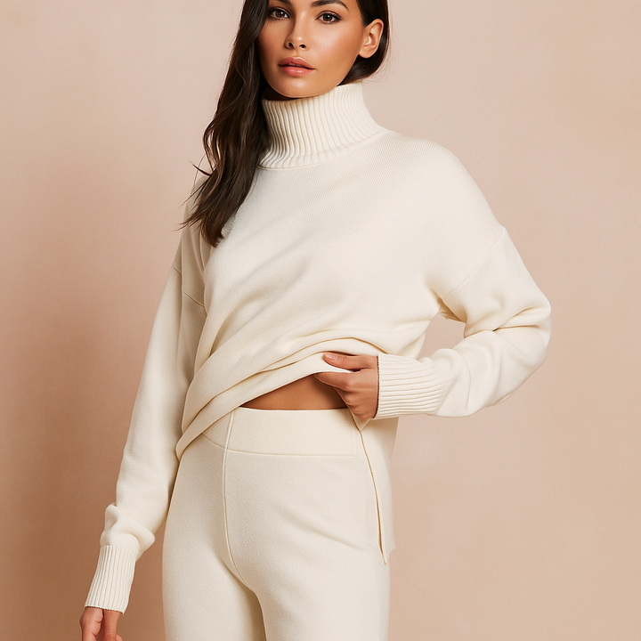 Gebreide trui en wijde broek voor dames - Aveline