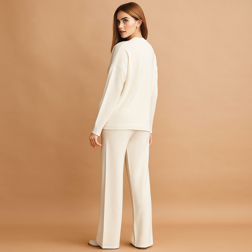 Gebreide trui en wijde broek voor dames - Aveline