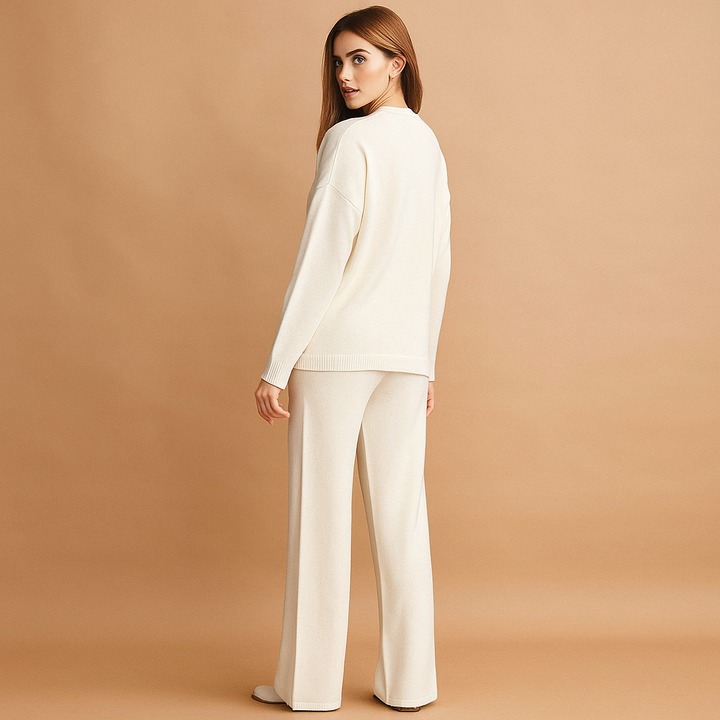 Gebreide trui en wijde broek voor dames - Aveline