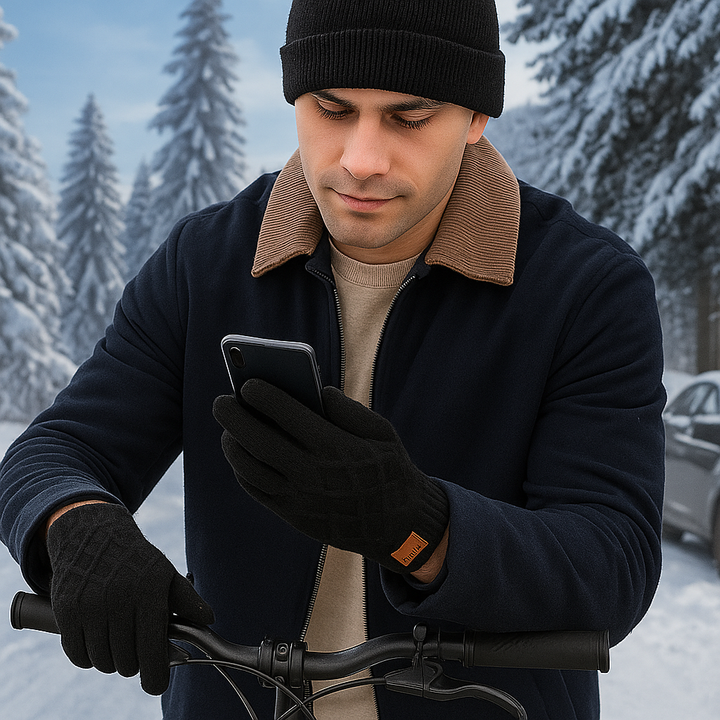 Tactiele uniseks winterhandschoenen van soepele stof - Eamon
