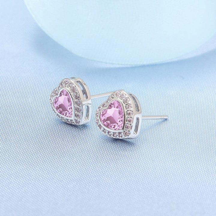 Damesoorbellen met hartontwerp en fonkelende details