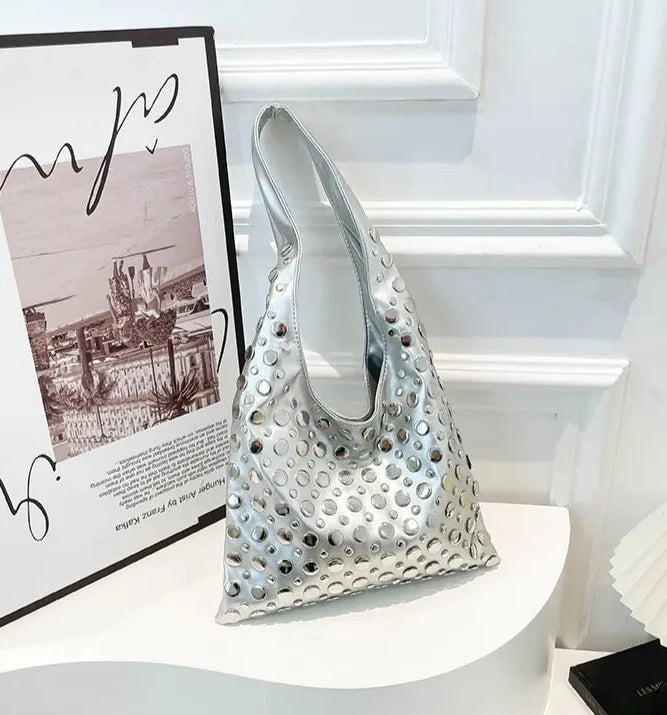 Schoudertas met metallic details - Mariela