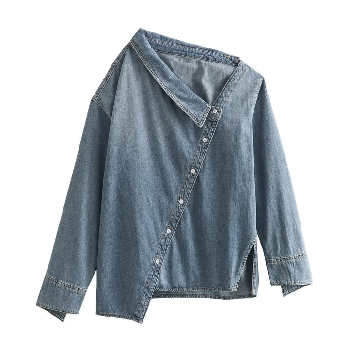 Leah Casual Asymmetrisch Denim Shirt