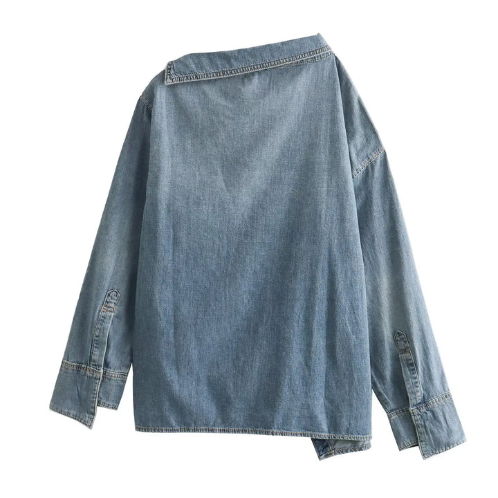 Leah Casual Asymmetrisch Denim Shirt