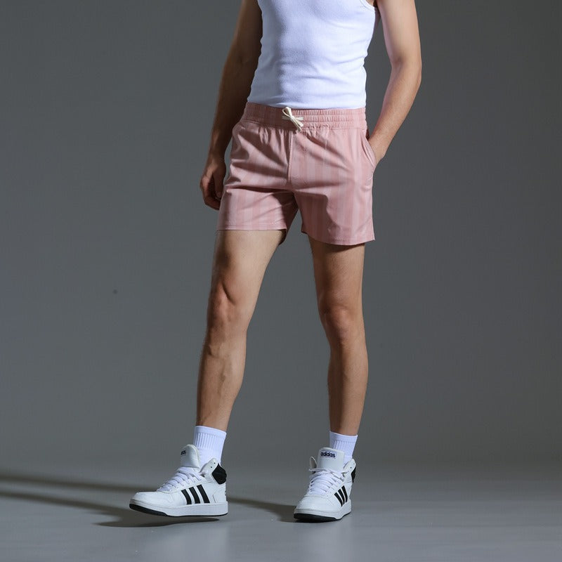 Herenhort van polyester met sportieve verticale strepen - Julian