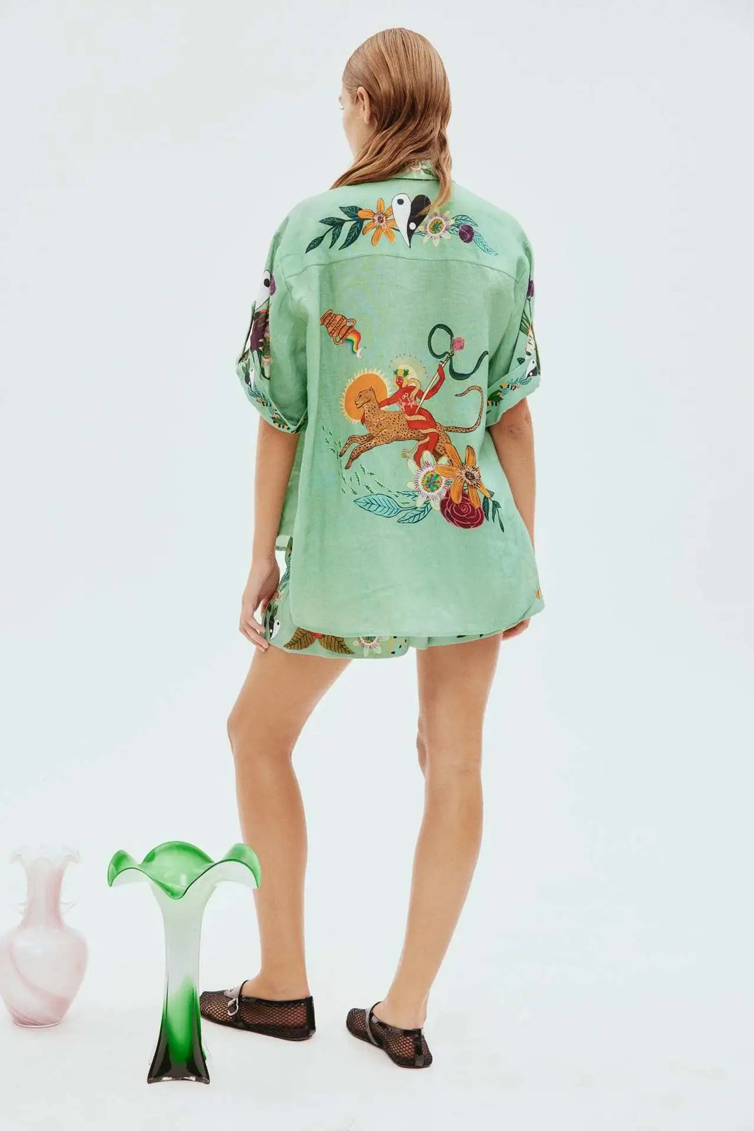 Saray - Oversized korte broek met bloemenprint