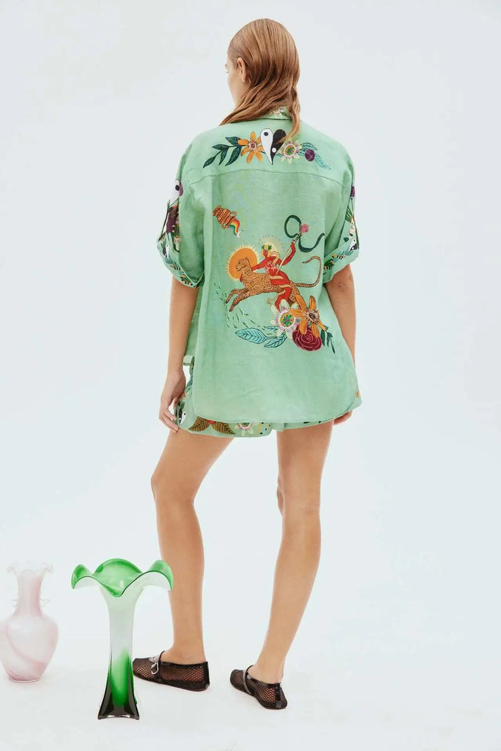 Saray - Oversized korte broek met bloemenprint