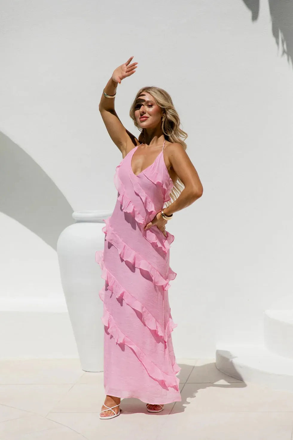 Ayla - Lange halterjurk in elegante snit