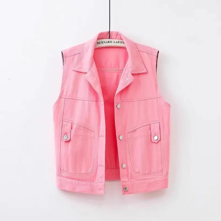 Damesgilet in korte denim lentestijl - Victoria