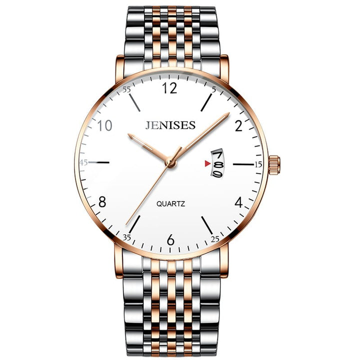 Horloge van roestvrij staal voor heren met genummerde wijzerplaat