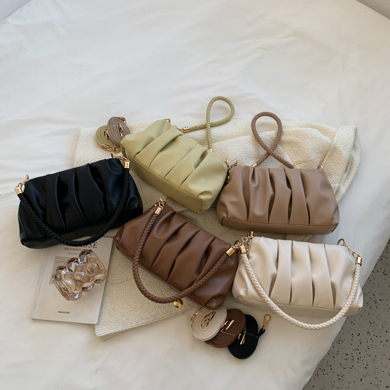 Zachte schoudertas met plooien - Evelina