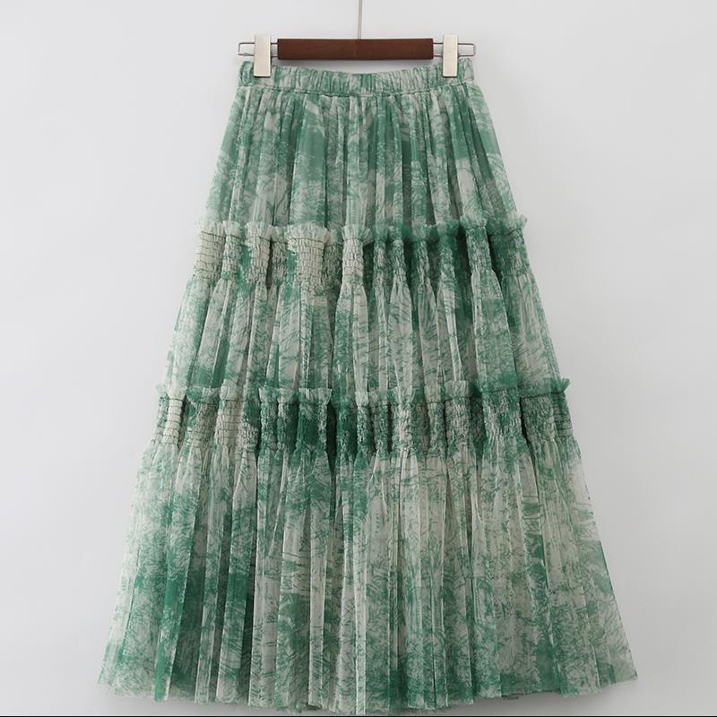 Vloeiende rok met print voor dames, elastische taille en wijde snit - Sabrina