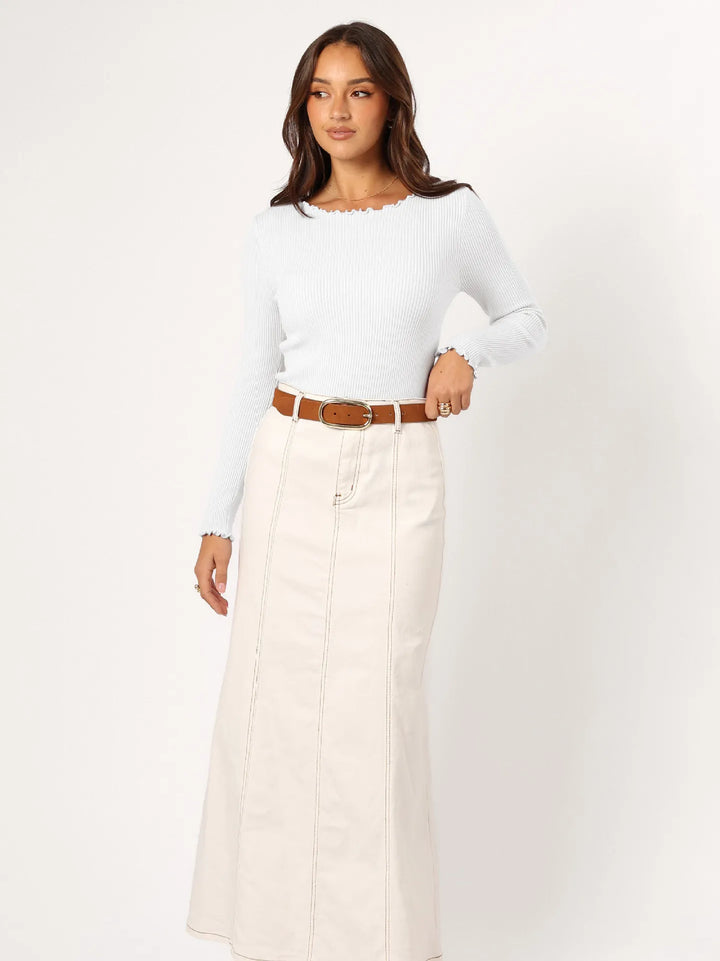 Damestop met lange mouwen en ronde hals - Leni