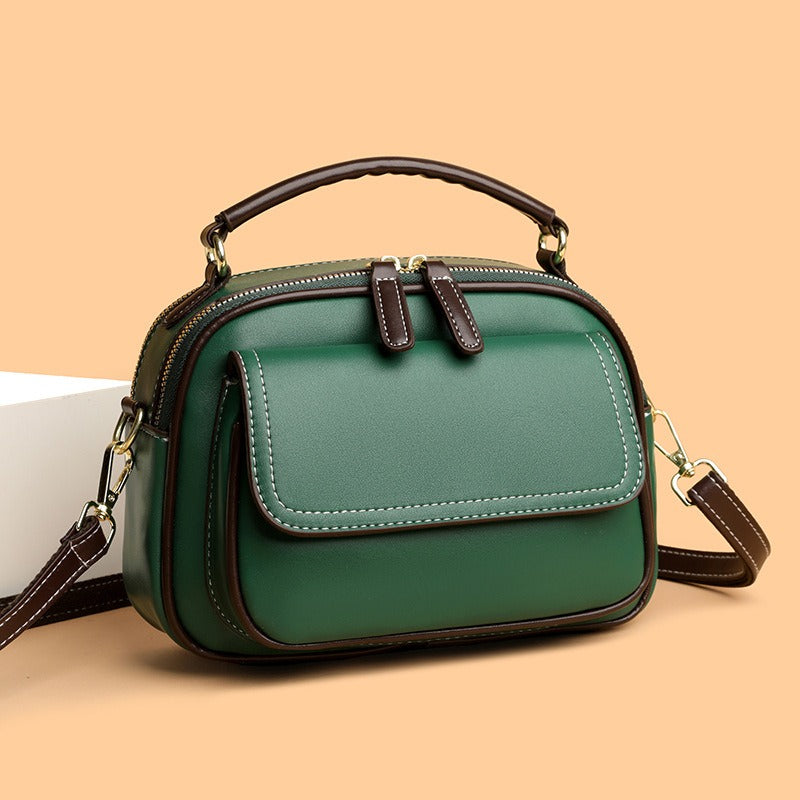 Schoudertas van synthetisch leer met compacte structuur - Mireille