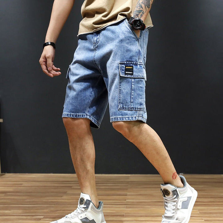 Heren denim shorts met rechte zakken - Tomás