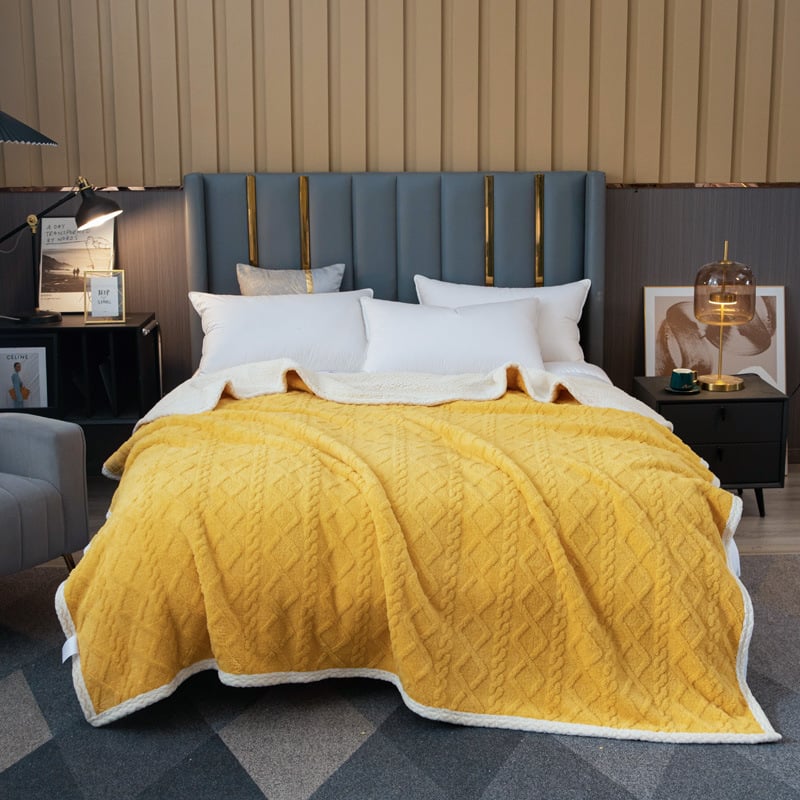 Dubbellaagse thermische deken met zacht wollen effect