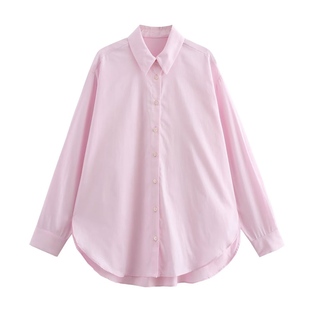 Damesblouse met klassieke kraag en knoopsluiting voor - Mackenzie