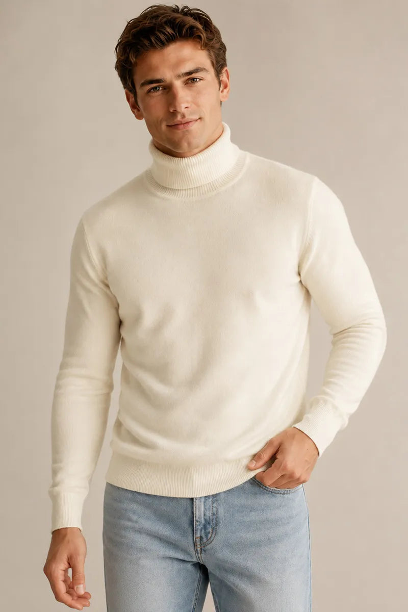 Slim-fit herentrui met col en effen breisel - Caspar