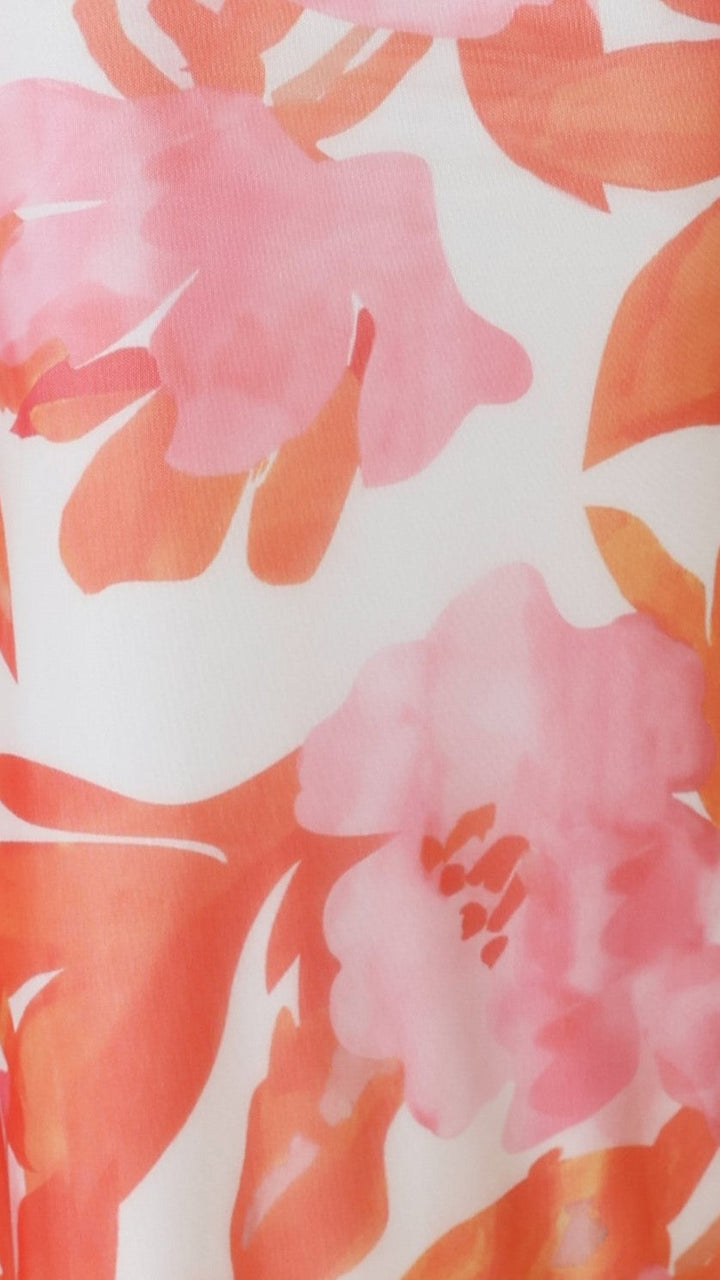 Lange, getailleerde jurk met print voor dames - Melissa