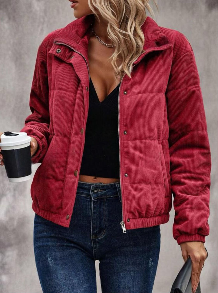 Gewatteerd coljack met geribde textuur voor dames - Svala