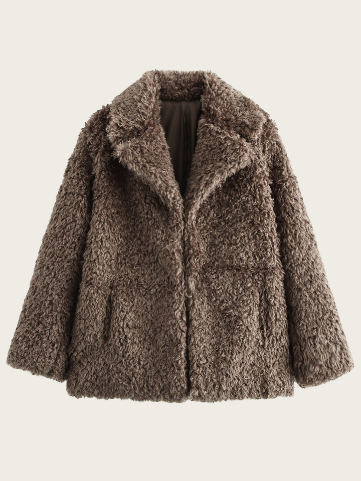 Damesjack van pluche met klassieke revers - Rosaura