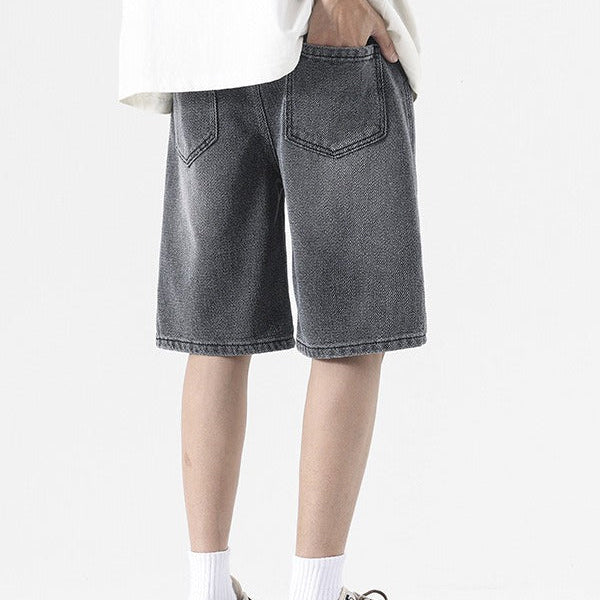 Herenhorts van gewassen denim met baggy stijl - Matias