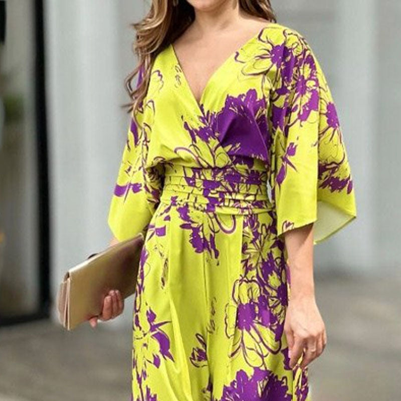 Damesjumpsuit met hoge taille en bloemenprint - Hannelore