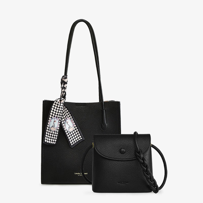 Damestas van gestructureerd lakleer met crossbody tas - Renata