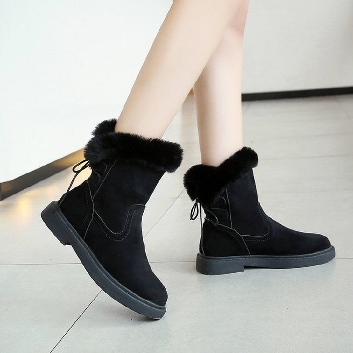 Enkellaarsjes met suède-effect voor dames - Marivelle