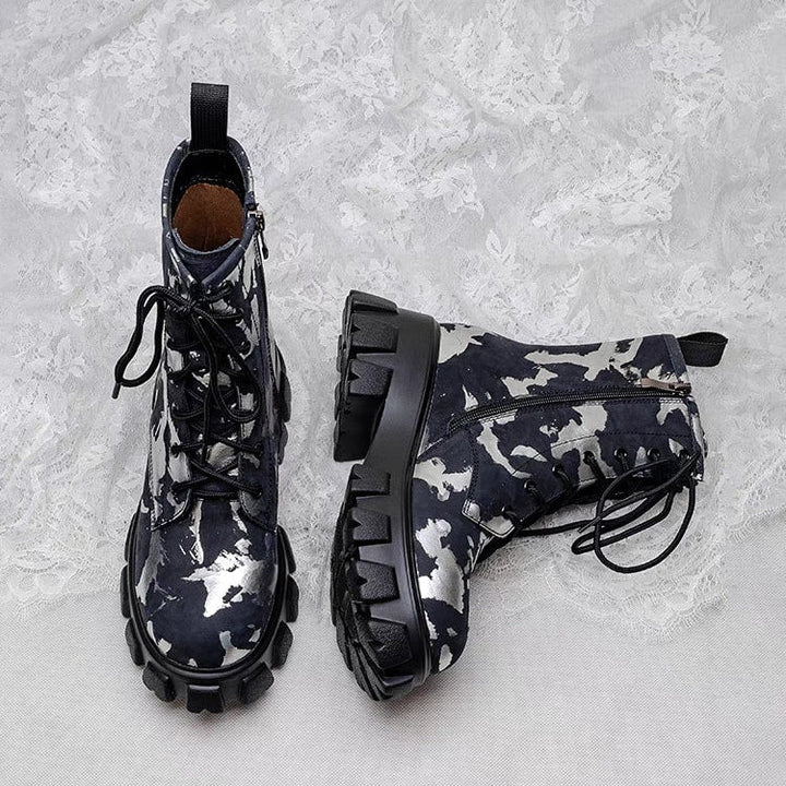 Militaire laarzen met artistiek effect voor dames - Ysia