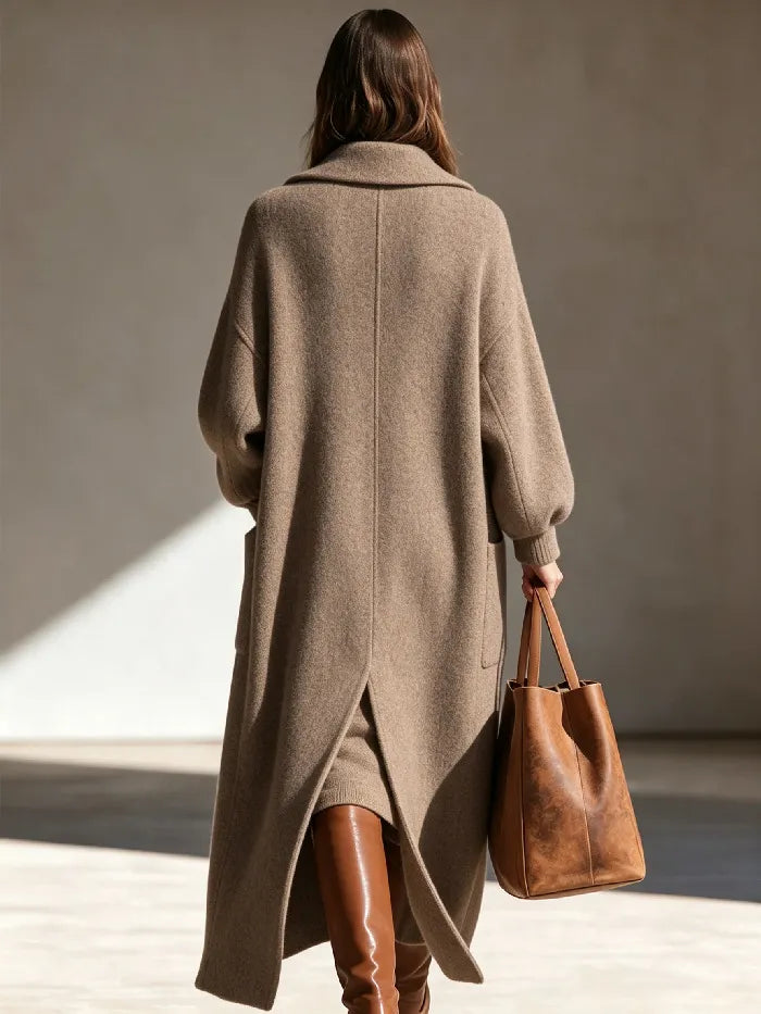Lange damesjas met revers - Mara