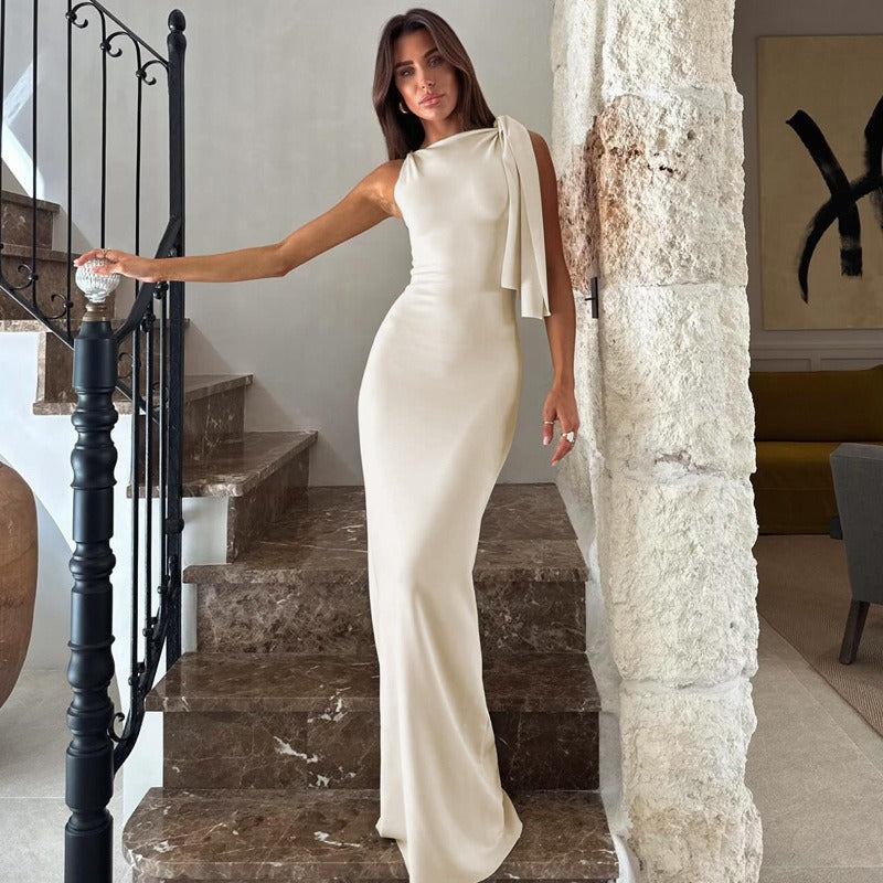 Elegante feestjurk met één schouder voor vrouwen - Isolde