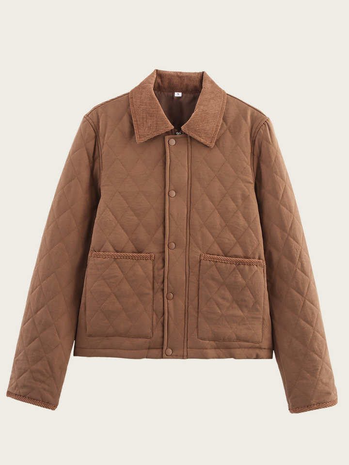 Gewatteerd damesjack met klassieke kraag - Aleid