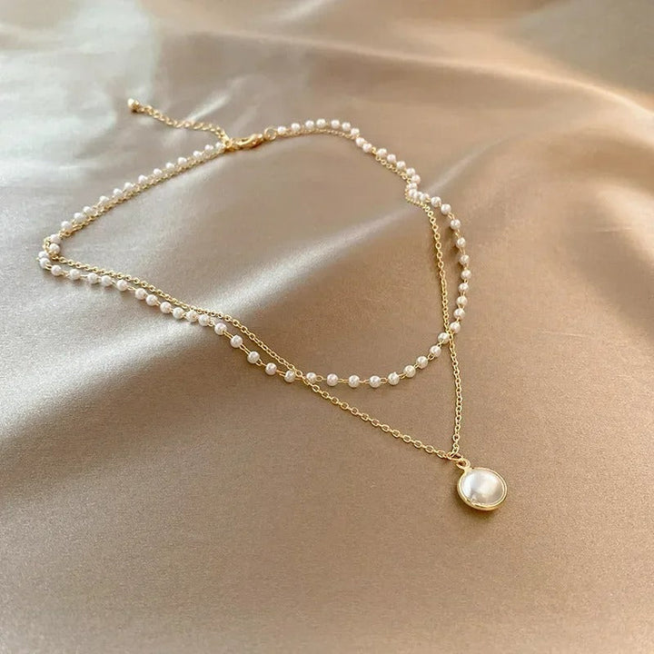 Elegante parelketting met dubbele strengen voor dames - Amelie