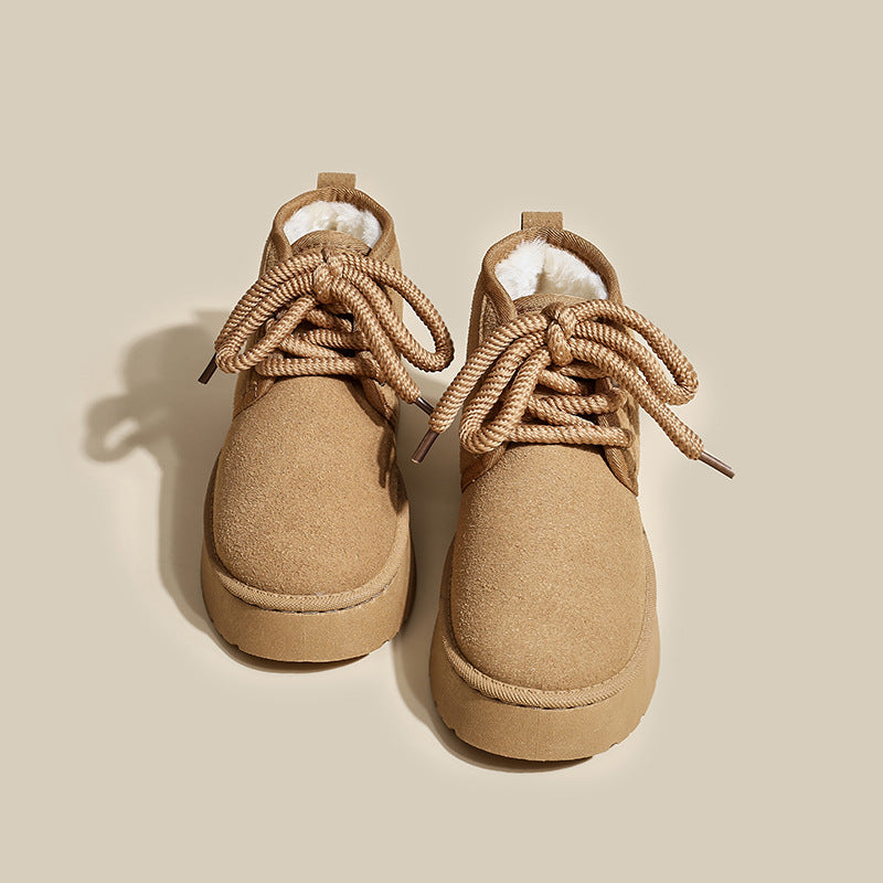 Dameslaarzen met een pluche omslageffect - Lanyra