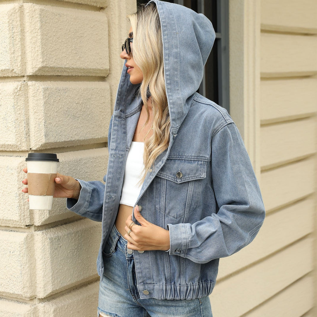 Damesjeansjack met capuchon en gewassen look - Livia