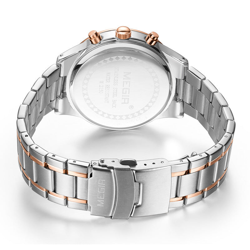 Roestvrijstalen herenhorloge met chronograaf