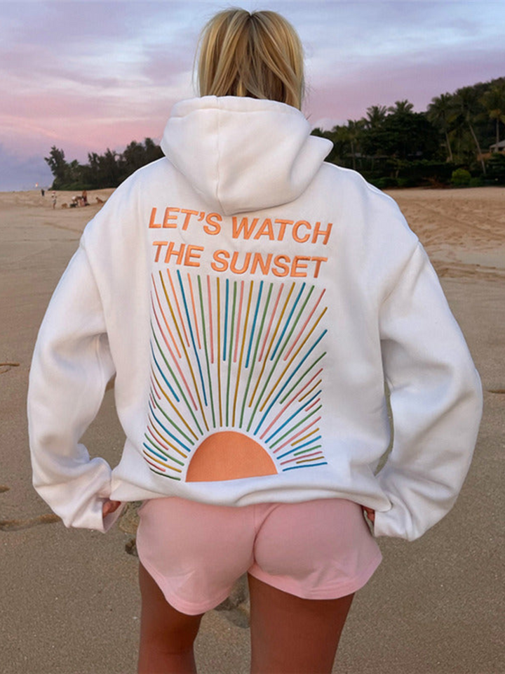 Ophelia - Zachte hoodie voor vrouwen geïnspireerd door de zonsondergang