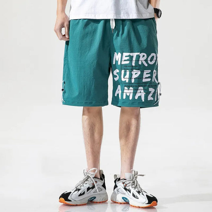 Katoenen herenshort met grafische print - Damien