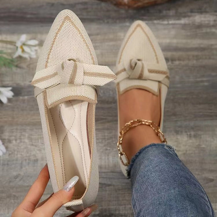 Platte schoenen met geweven strik - Selena