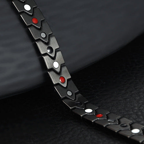 Roestvrijstalen armband titanium met magneten hart ontwerp - Kronos