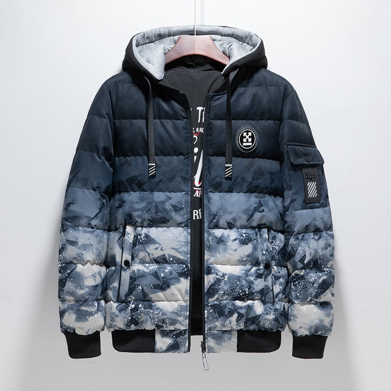 Gewatteerd herenjack met urban design - Kaien