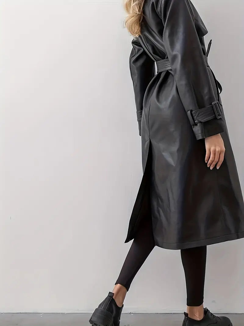Leren trenchcoat met riem - Hayle
