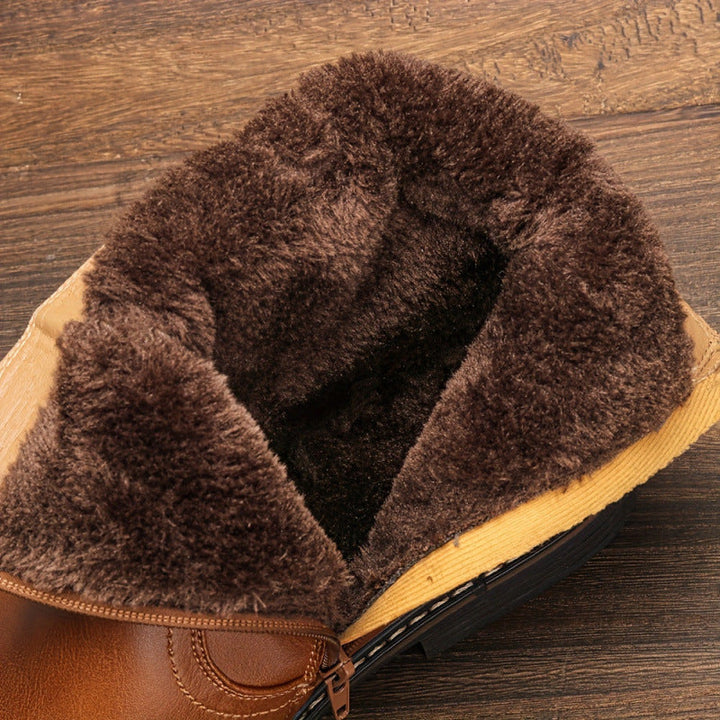 Enkellaarsjes met gladleren effect voor heren - Renwick