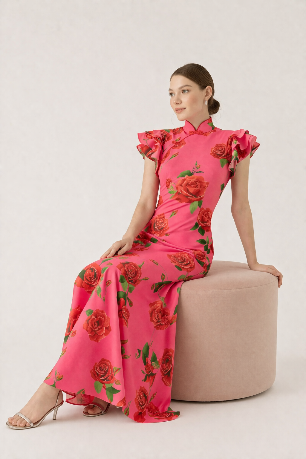 Lange gebloemde coltrui elegante casual stijl - Georgina