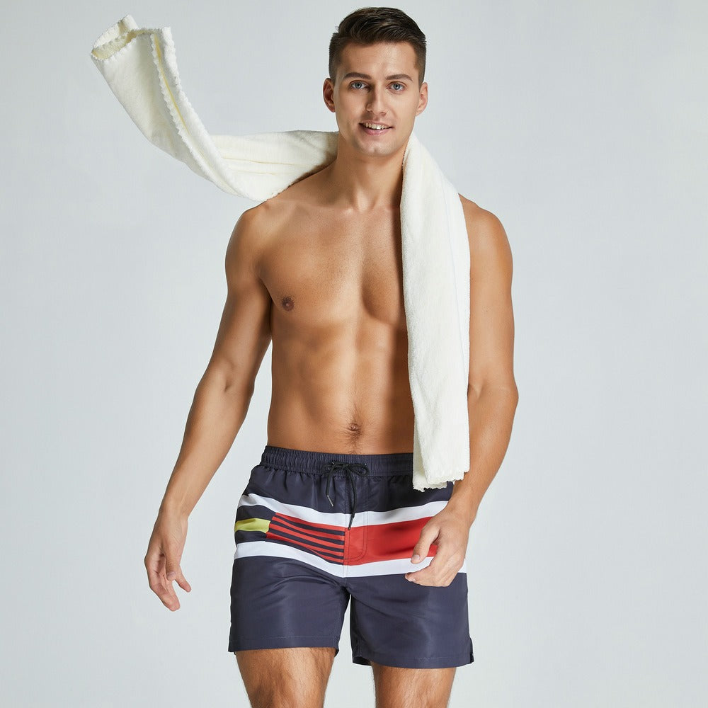 Herenshort in microvezel met meerkleurige print - Adrian