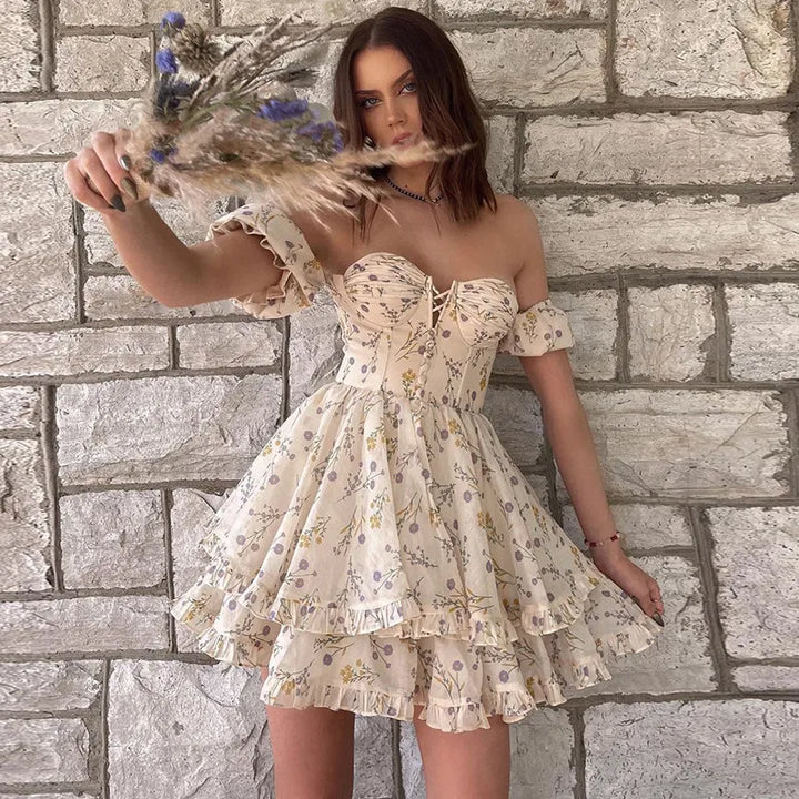 Nancy - Bloem uitgesneden kleine wikkeljurk