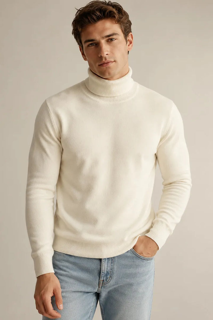 Slim-fit herentrui met col en effen breisel - Caspar