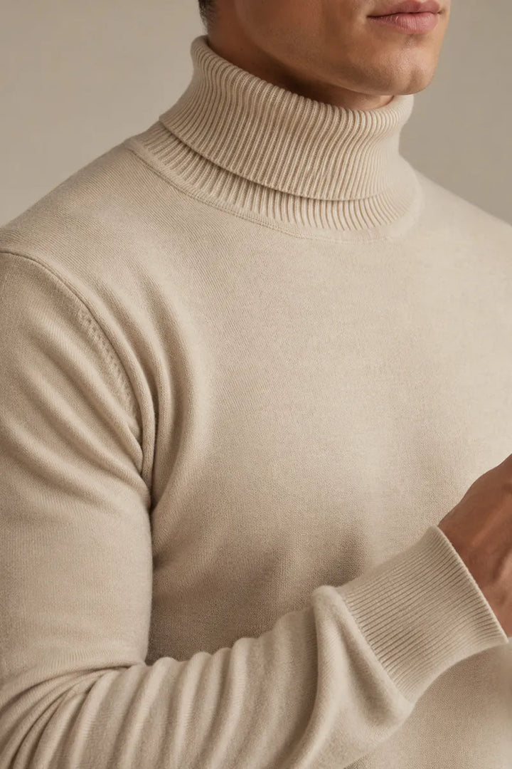 Slim-fit herentrui met col en effen breisel - Caspar